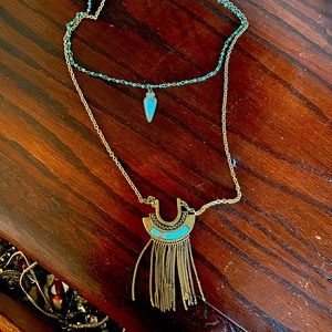 Turkish double stranded long necklace